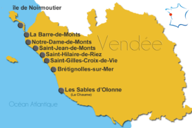 Carte des dunes en Vendée - Parenthèse Océan Voyages