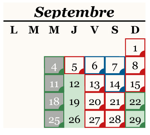 calendrier puy du fou septembre