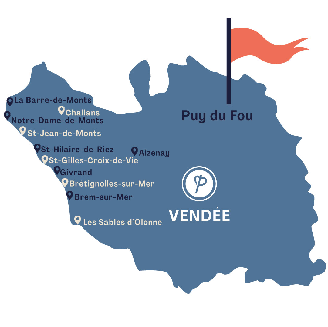 Localisation départs des excursions Puy du Fou