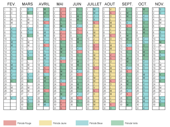 Calendrier lodges